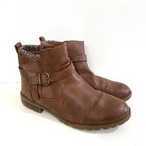 Wonder Nation Brown Sweater Knit Ankle Boots Girls Sz 6